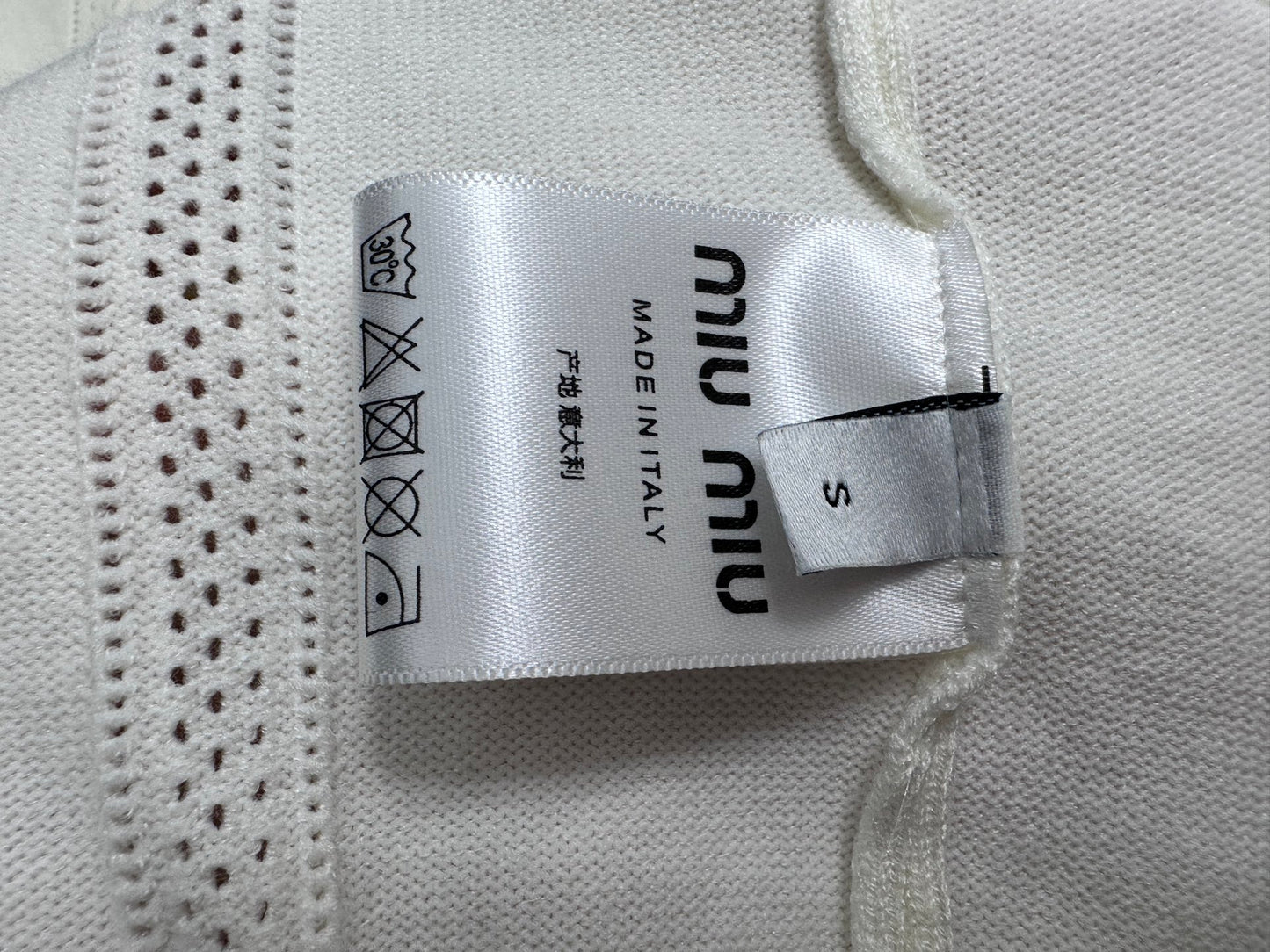 MIU MIU Collegiate Zip-Up Knit Cardigan with Letter Jacquard