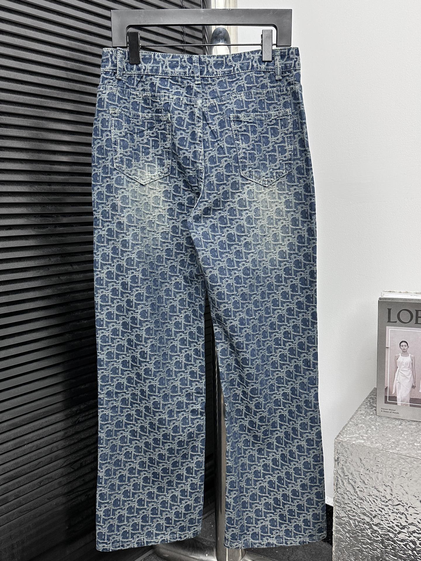 DIOR Printed Denim Wide-Leg Jeans