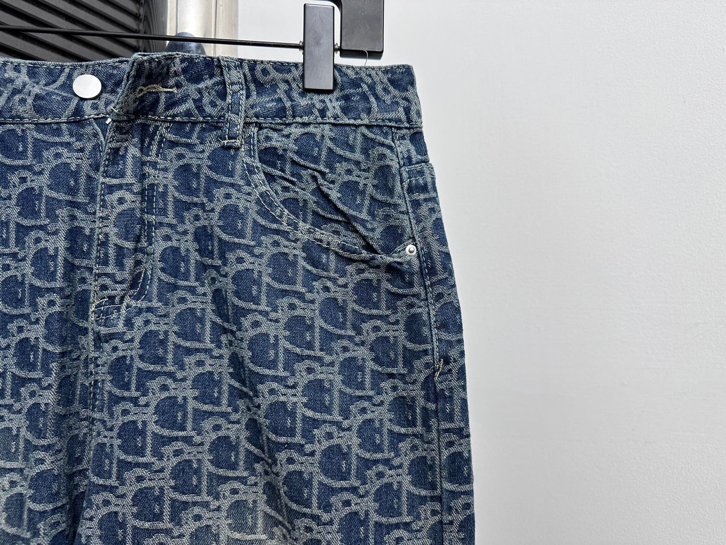 DIOR Printed Denim Wide-Leg Jeans