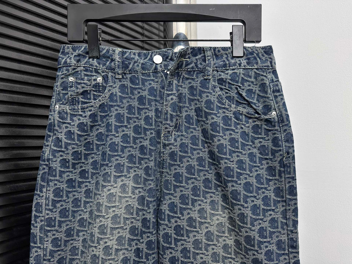 DIOR Printed Denim Wide-Leg Jeans