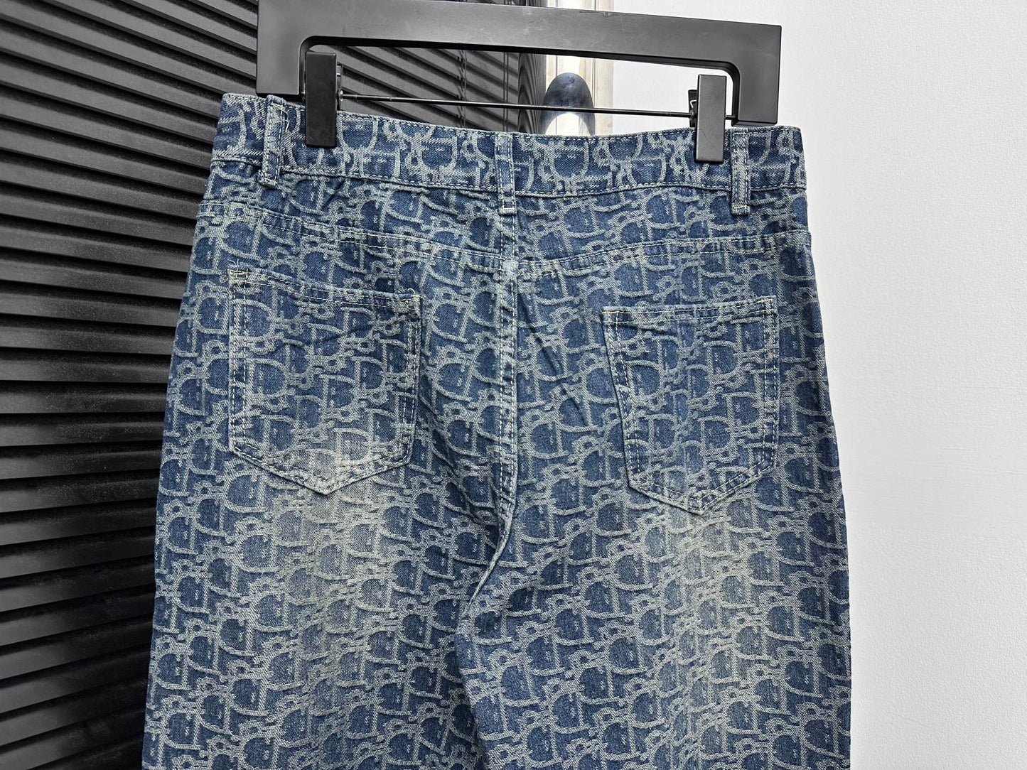 DIOR Printed Denim Wide-Leg Jeans