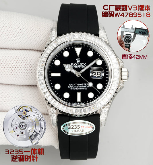 "Rolex Yacht-Master T-Series Candy Bezel with Ice Sugar Diamonds