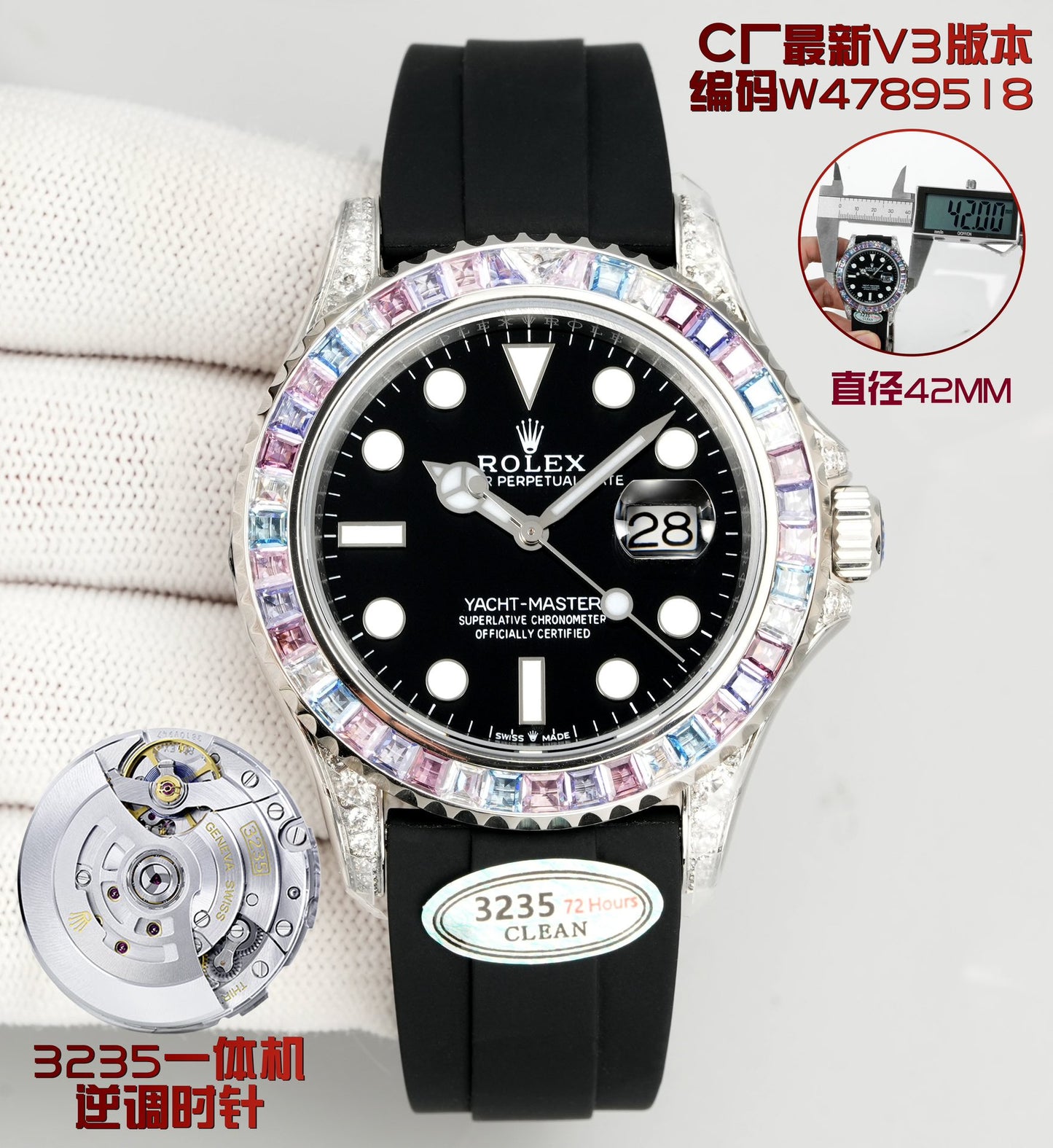 "Rolex Yacht-Master T-Series Candy Bezel with Ice Sugar Diamonds