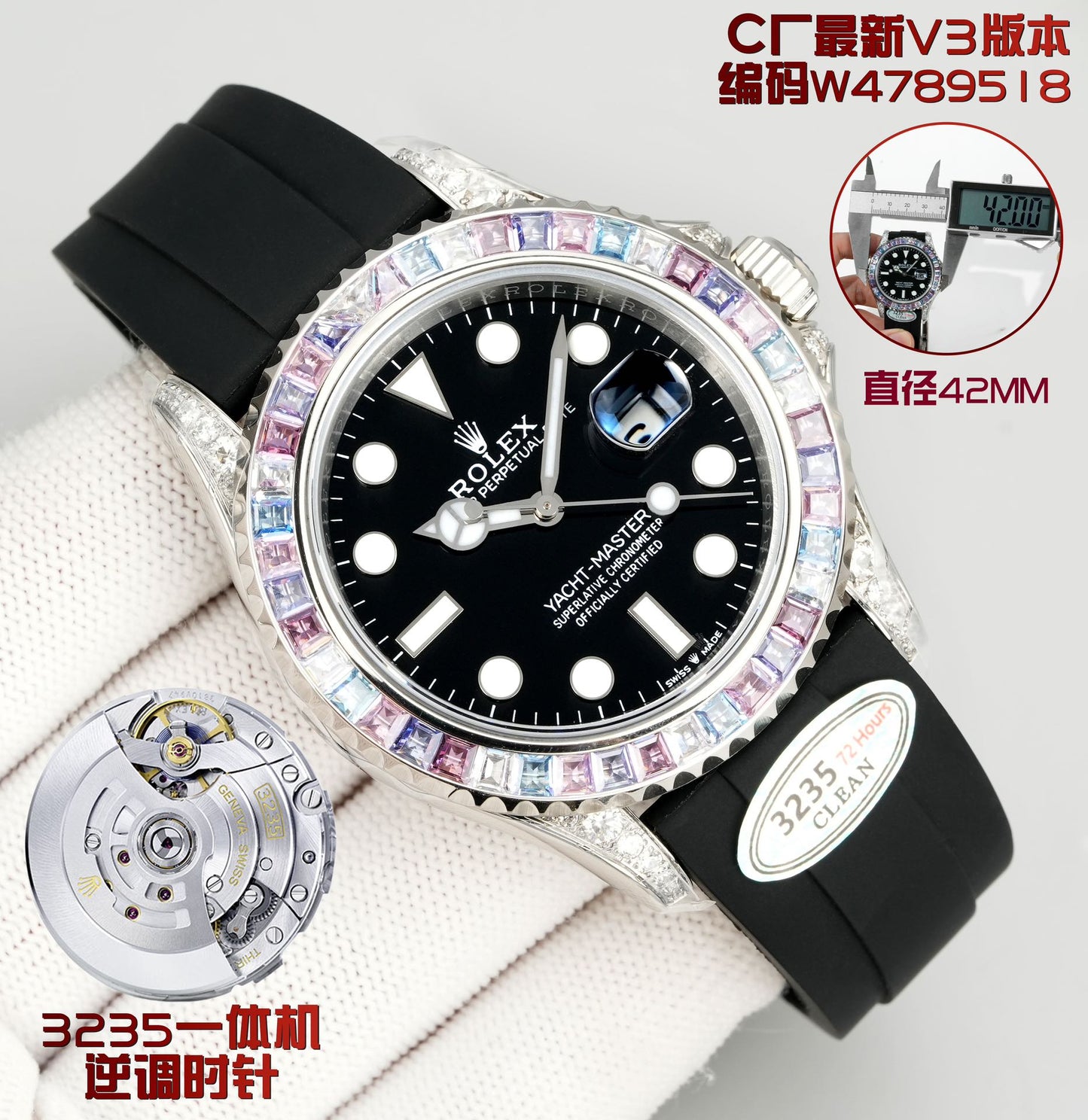 "Rolex Yacht-Master T-Series Candy Bezel with Ice Sugar Diamonds