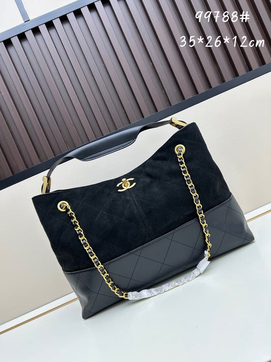 Chanel-Grey Suede Bag