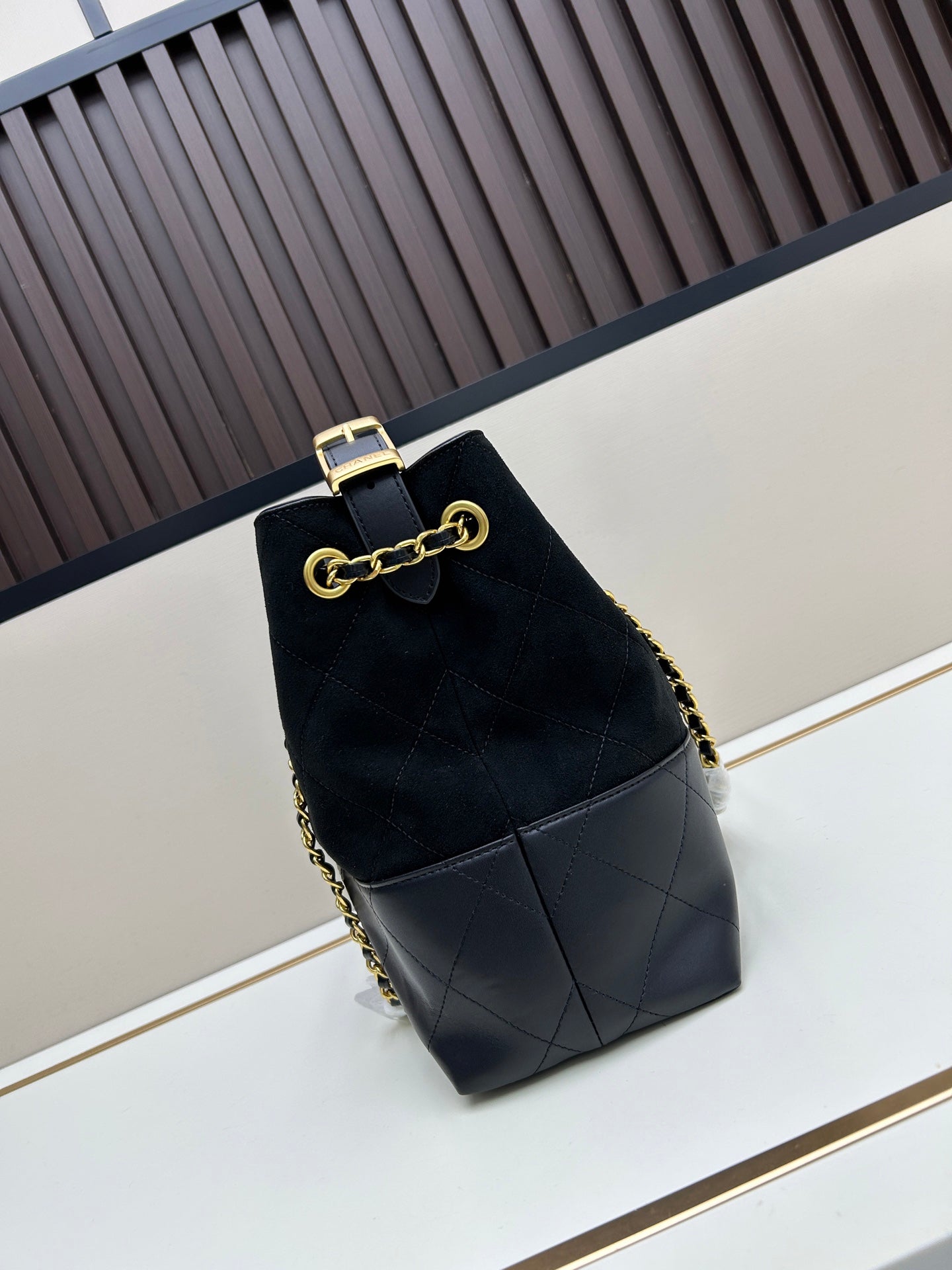 Chanel-Grey Suede Bag