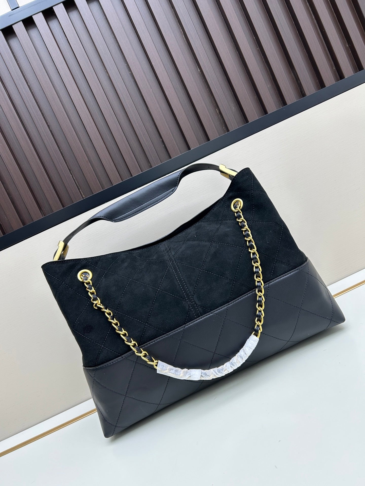 Chanel-Grey Suede Bag