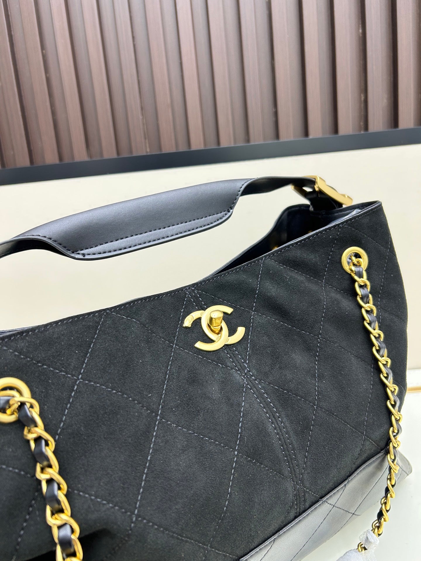 Chanel-Grey Suede Bag