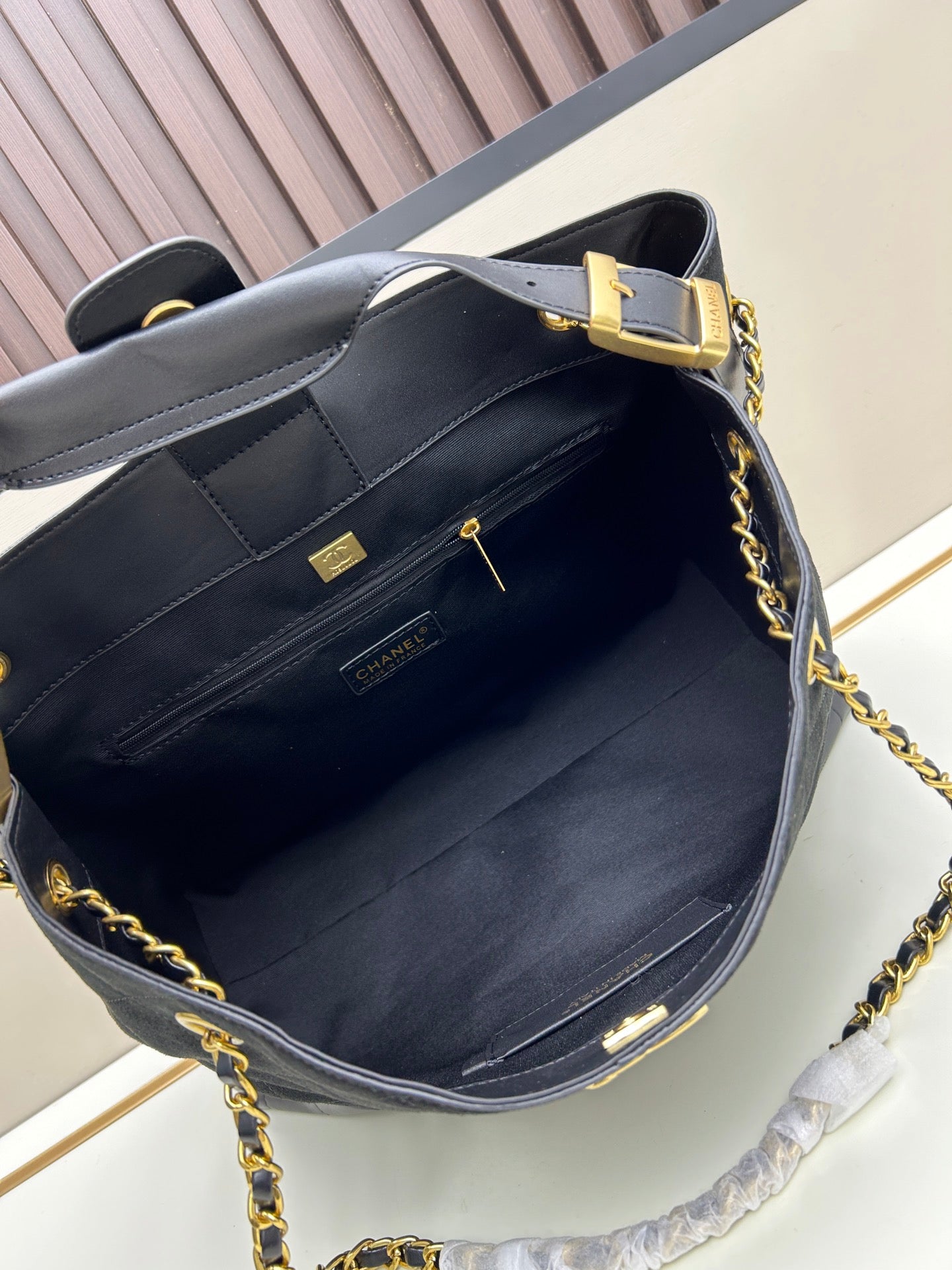 Chanel-Grey Suede Bag