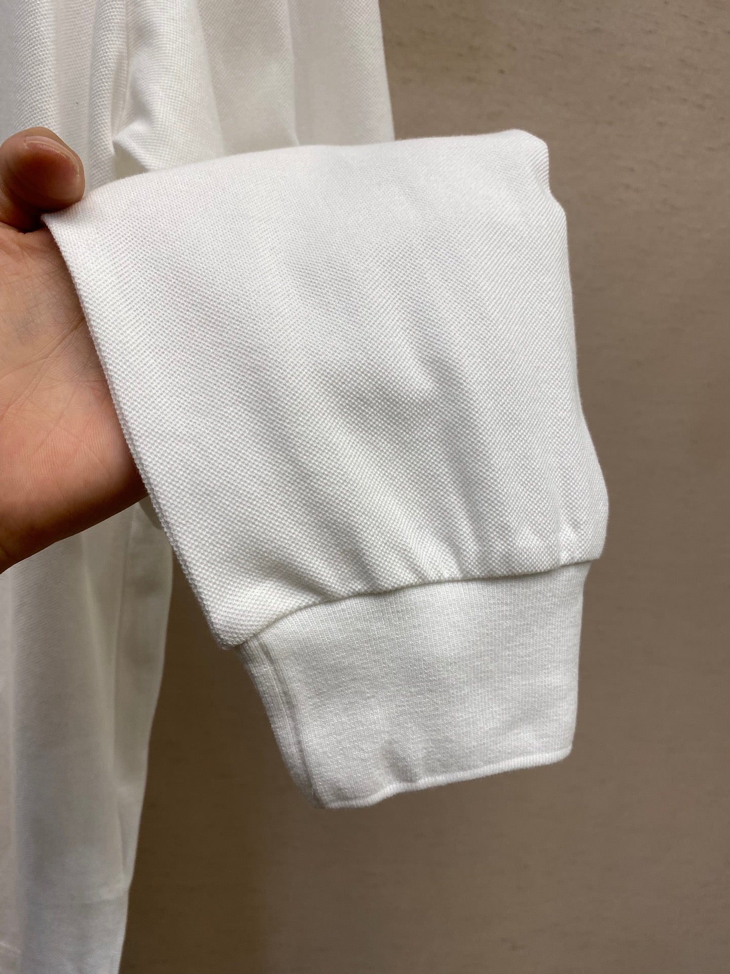 Miu Solid Color Long-Sleeve Polo Shirt with Embroidered Logo