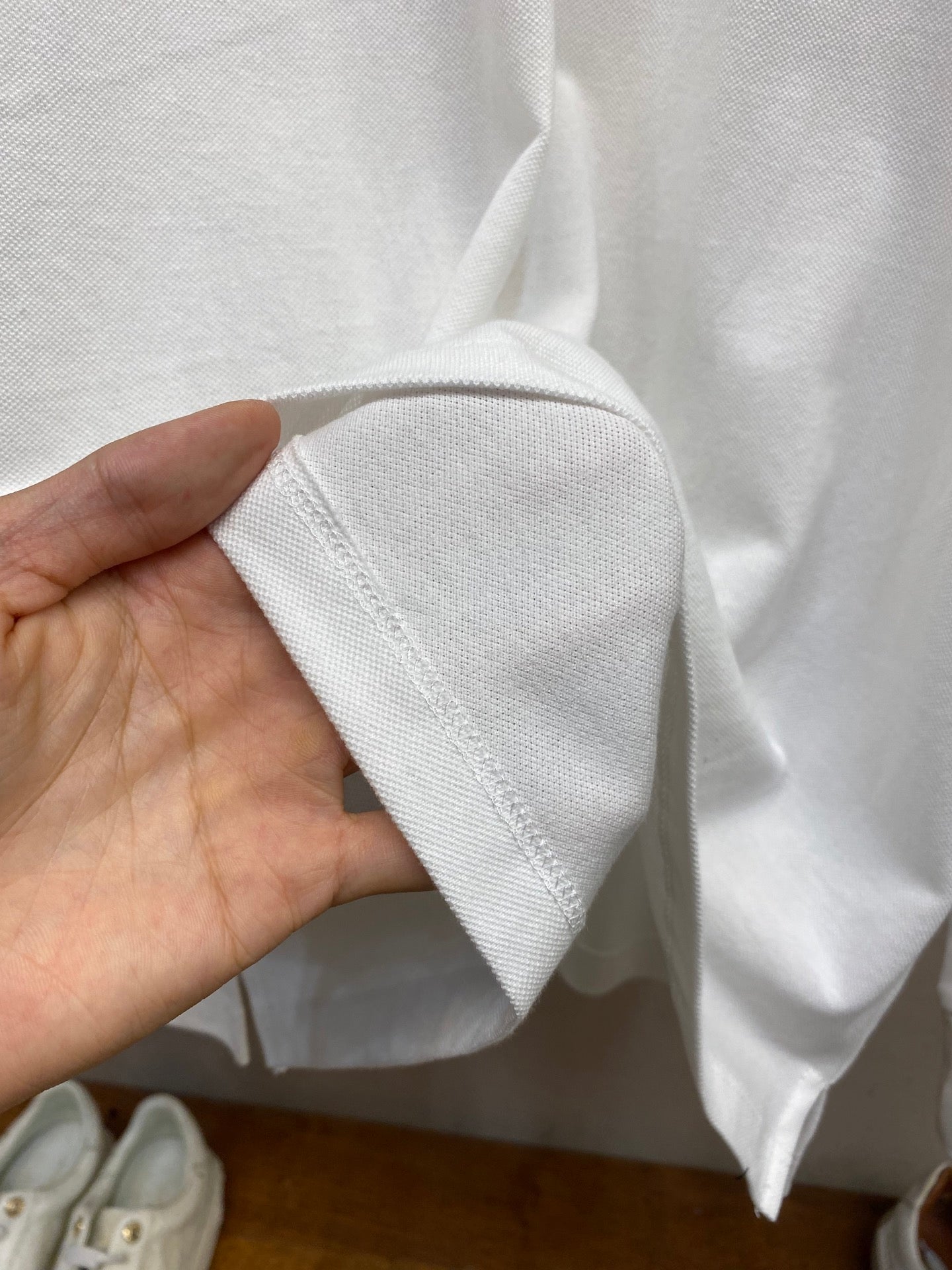 Miu Solid Color Long-Sleeve Polo Shirt with Embroidered Logo